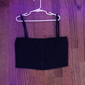 Cropped Tank top, black, size small, pacsun